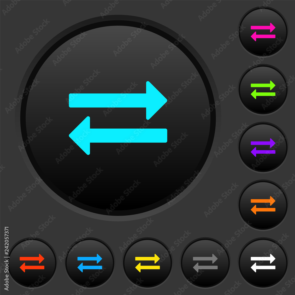 dark push buttons with color icons dark push buttons with color icons