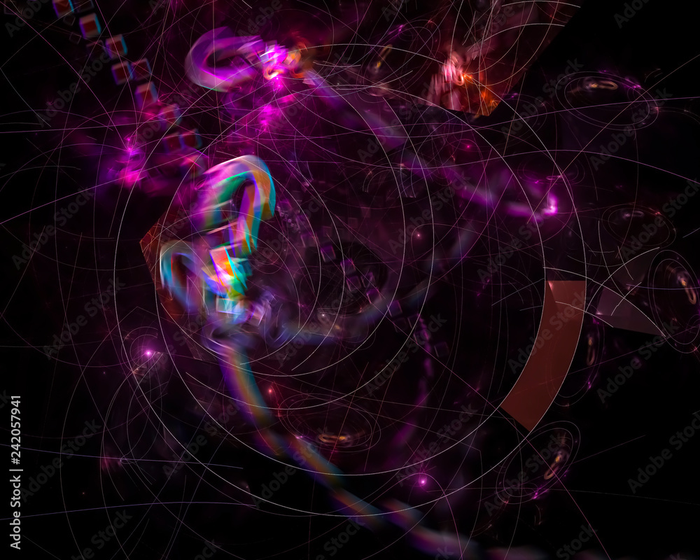 Fototapeta premium abstract digital fractal, beautiful background design, party