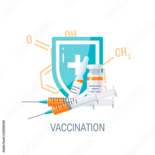 Vaccination concept, vector image in flat style