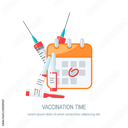 Vaccination concept, vector image in flat style