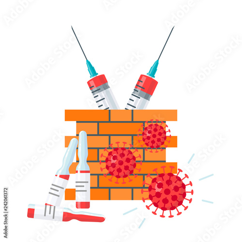 Vaccination concept, vector image in flat style