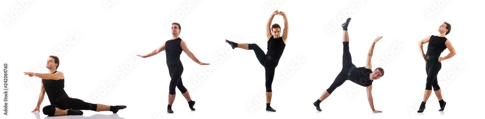 Young dancer isolated on the white