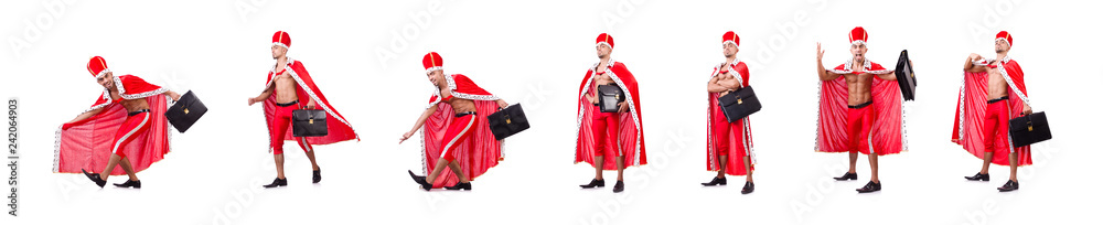 Naked king businessman isolated on the white Naked king businessman isolated on the white