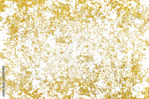Gold splashes Texture. Brush stroke design element. Gold watercolor textures pattern of cracks, scuffs, chips, stains, ink spots, lines - Illustration © banphote