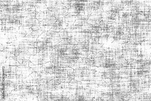 Distressed overlay texture of weaving fabric, cloth knitted. Grunge black and white abstract background.