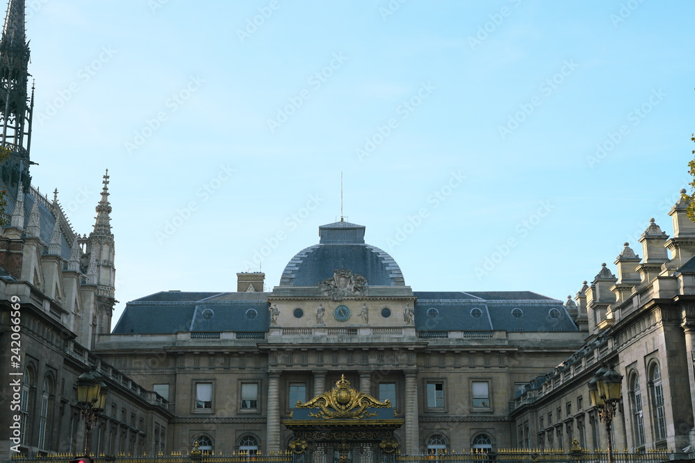 Paris,France-October 17, 2018: Le Palais de Justice de Paris, Court of Justice in Paris in English