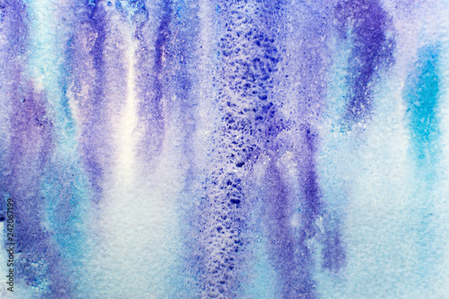 Abstract colorful watercolor for background. Bright purple and blue colored paper texture