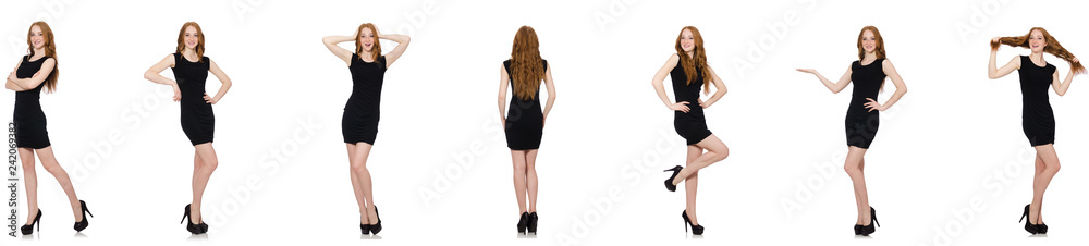 Young redhead lady in black dress Young redhead lady in black dress