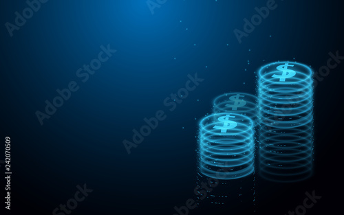 Digital coin technology business internet concept