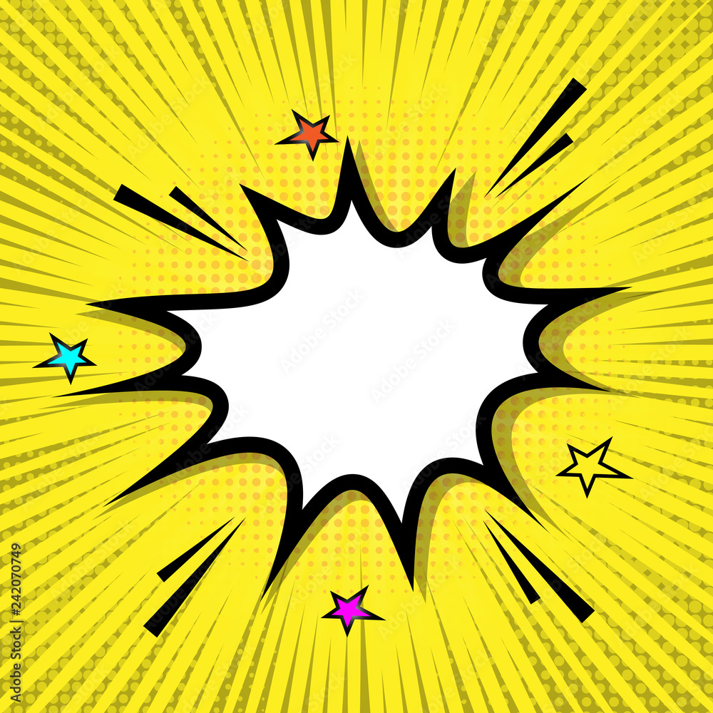 Retro speech bubble on yellow background Retro speech bubble on yellow background