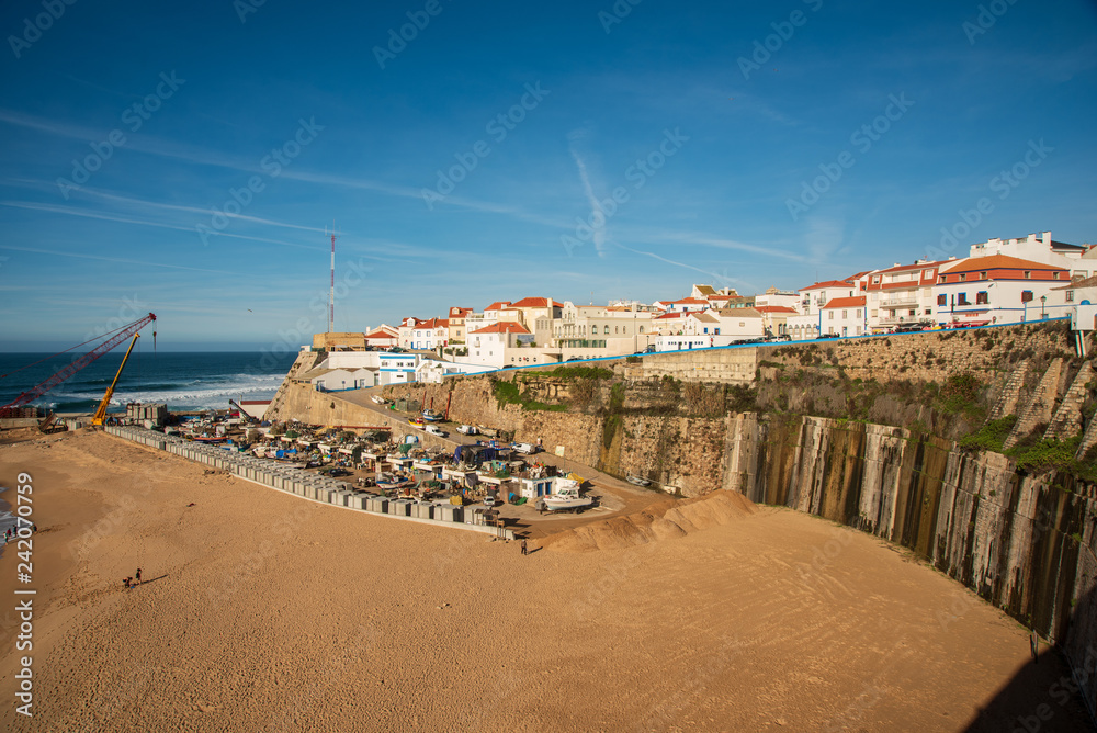 Pescadores beach Ericeira village, Portugal.