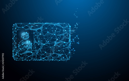 Smart ID card form lines, triangles and particle style design. Illustration vector