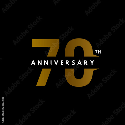 70 Year Anniversary Vector Template Design Illustration