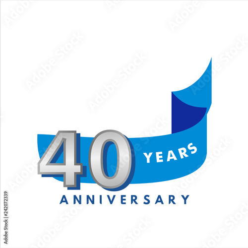 40 Year Anniversary Vector Template Design Illustration