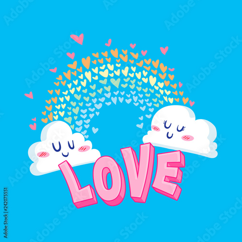 valentine love cloud illustration