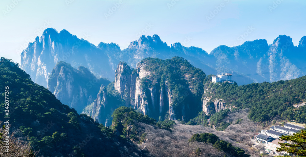 Naklejka premium The Beautiful Natural Landscape of Huangshan Mountain in China..
