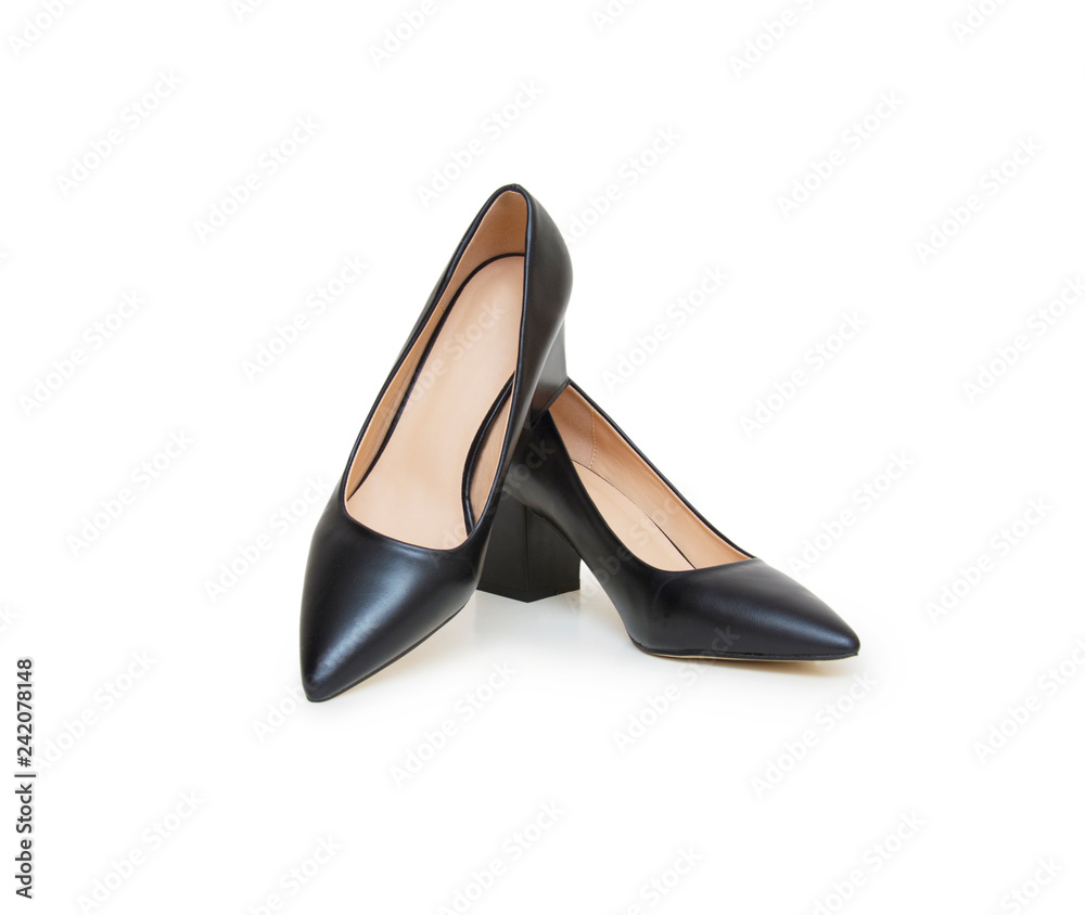 Black shoes isolated on the white background