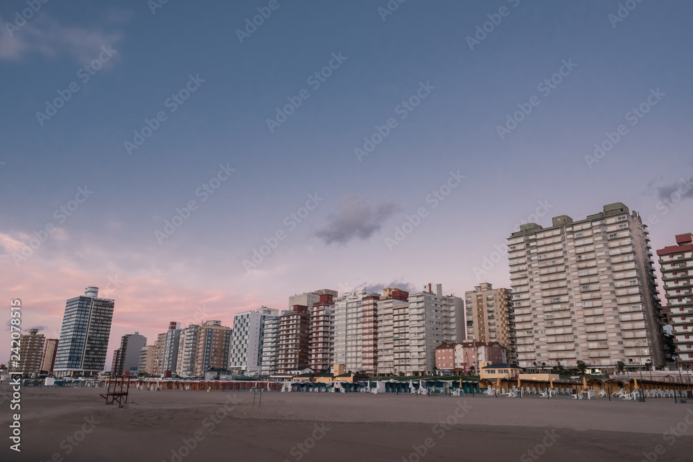 skyline at dusk