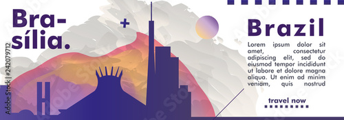 Brazil Brasilia skyline city gradient vector banner