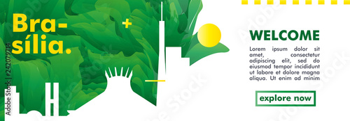 Brazil Brasilia skyline city gradient vector banner