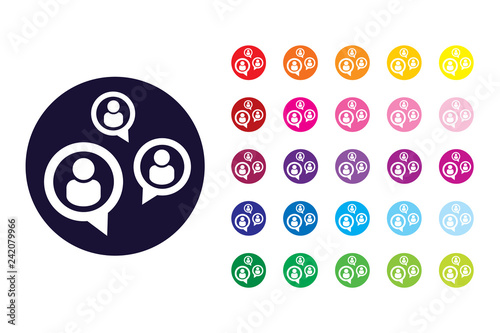 Meeting sign icon. Meeting color symbol.