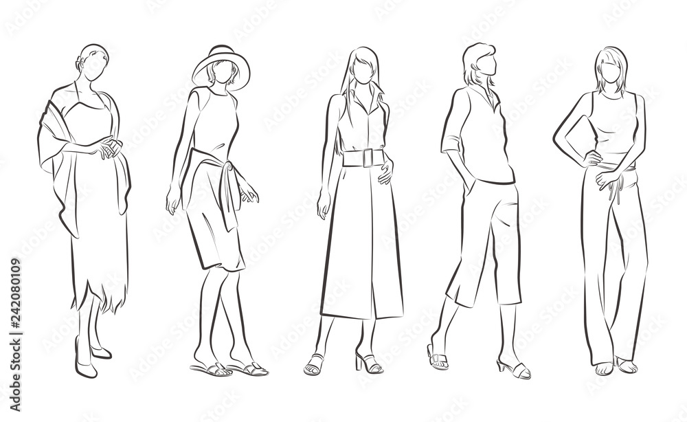 女性のファッションイラスト