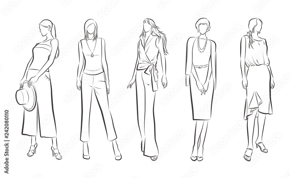 女性のファッションイラスト 女性のファッションイラスト