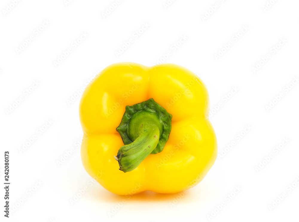 Fresh yellow peppers isolated on white background. Fresh yellow peppers isolated on white background.