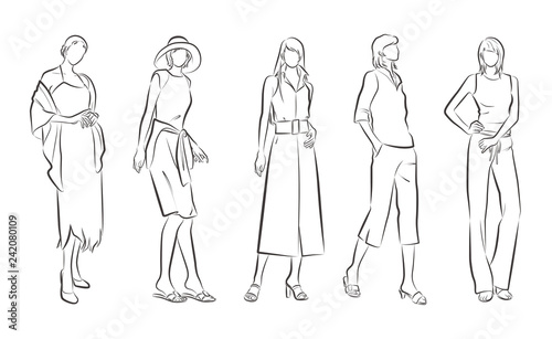 女性のファッションイラスト