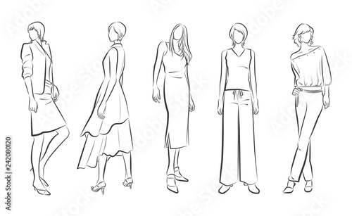女性のファッションイラスト