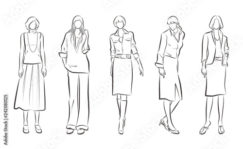 女性のファッションイラスト