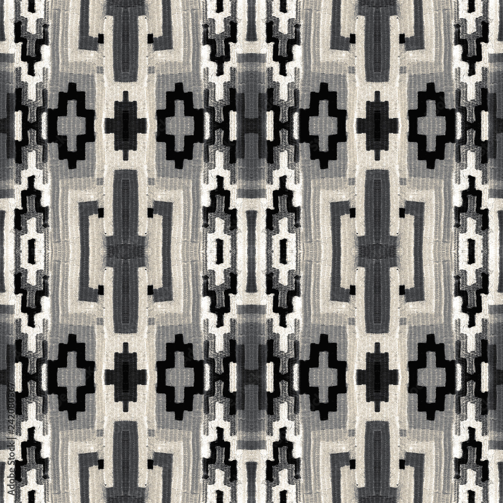 Ornament with a repeating pattern of geometric shapes