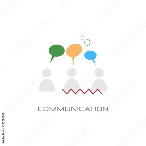 chat bubble speech communication social network concept line style isolated