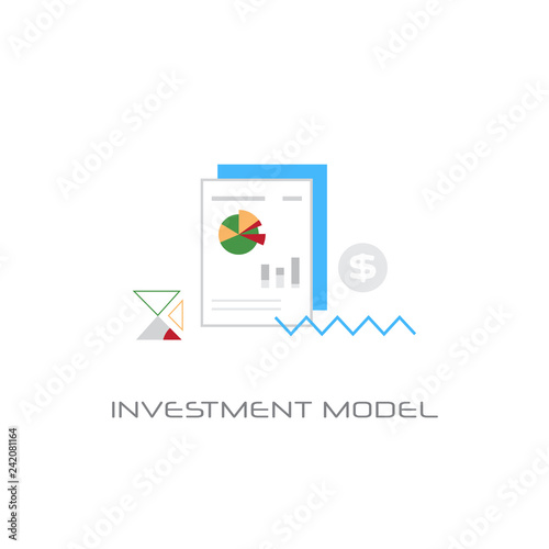 business project successful financial investment model concept line style isolated
