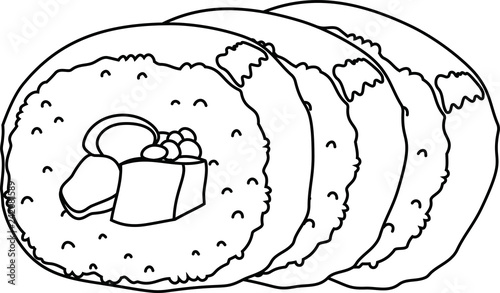 Eho-maki sushi roll outline