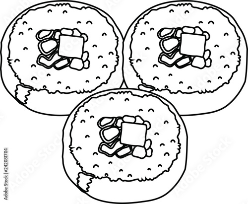 Eho-maki sushi roll outline