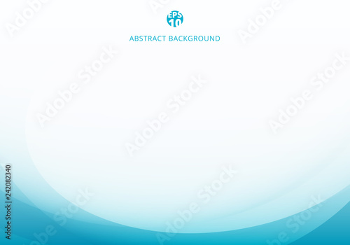 Abstract elegant blue light curve template on white background with copy space.
