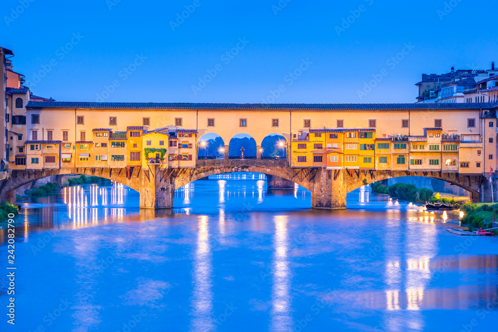 Florence, Tuscany, Italy - Ponte Vecchio and Palazzo Vecchio