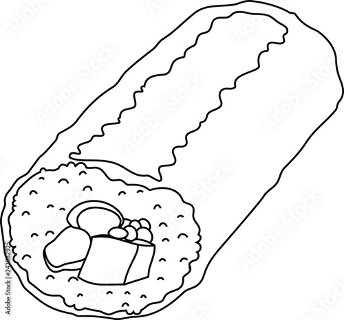 Japanese Eho-maki sushi roll outline