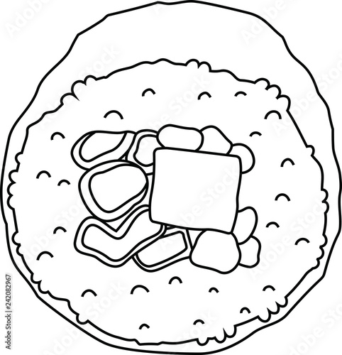 Japanese Eho-maki sushi roll outline