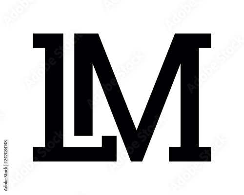 LM letter black logo icon template