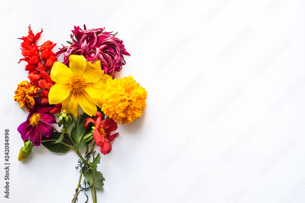 bouquet of flowers isolated on white background