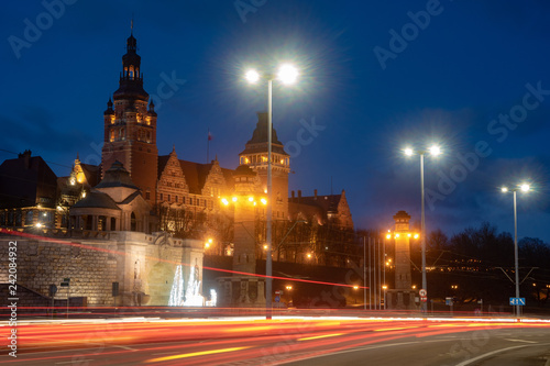 Night of Old Town in Szczecin (Stettin) City