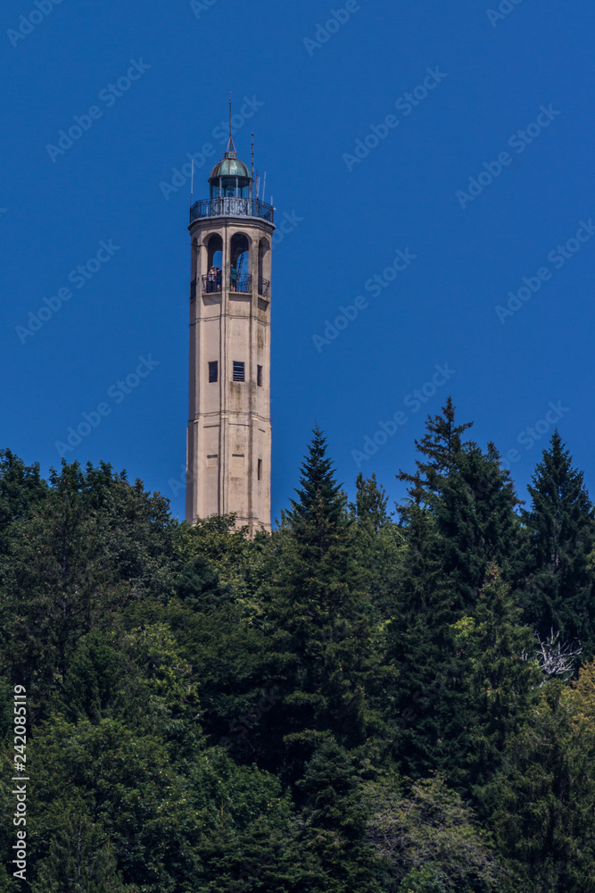 View of lighthouse on the Como lake View of lighthouse on the Como lake
