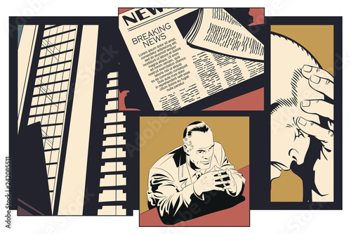 Upset businessman. Stock illustration.