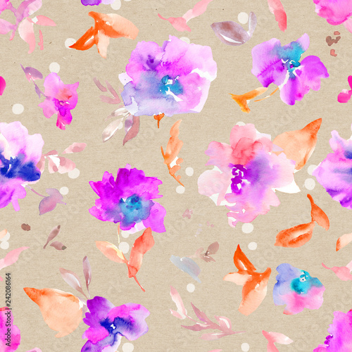 Seamless Watercolor Floral Pattern © Angie Makes