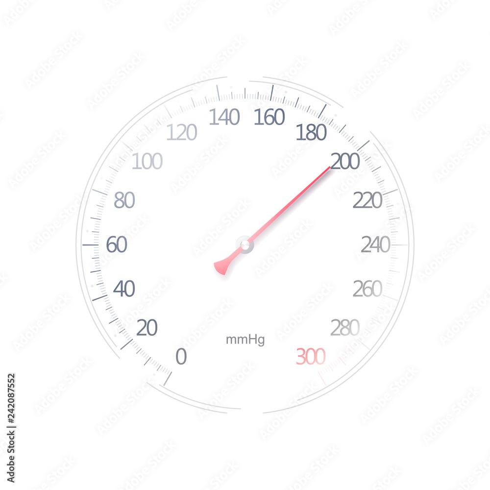 Sphygmomanometer with red arrow Sphygmomanometer with red arrow
