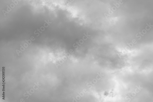 black and white sky with white and gray clouds 