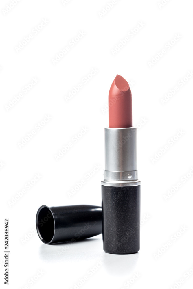 Fototapeta premium Pink lipstick isolated on white