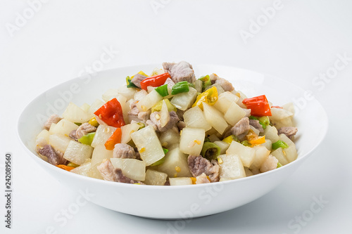 Chinese national dish - color pepper radish diced